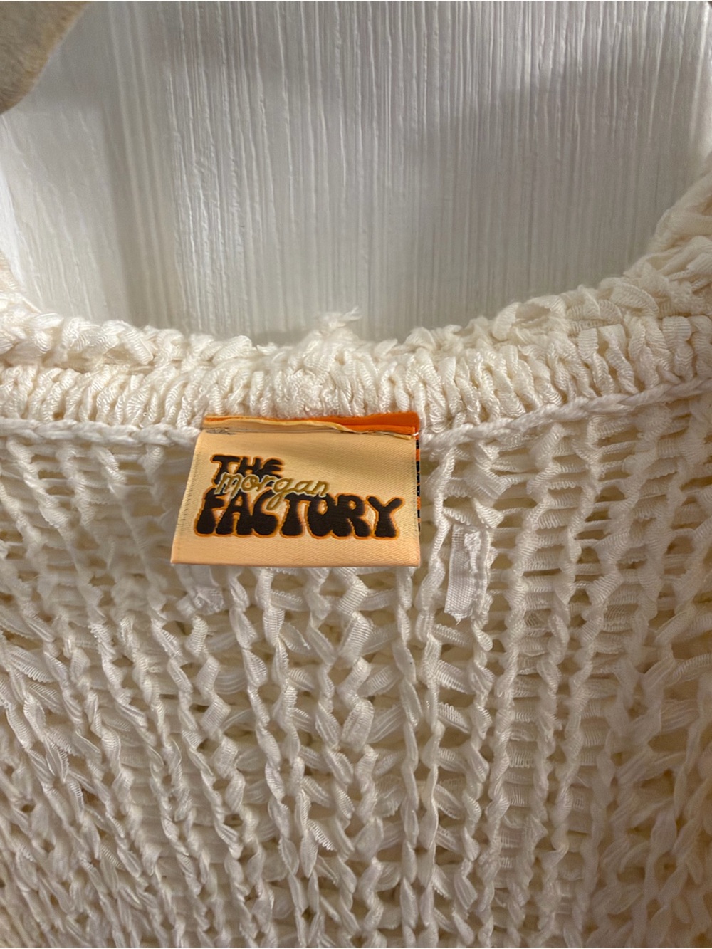 The Morgan Factory Upcycled Open-Front Hooded Sweater w/Vintage Fabric Panels - Picture 4 of 6
